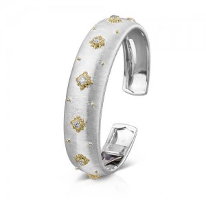 Buccellati Macri White Gold Cuff Diamond Bracelet