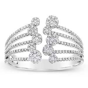 18K 5-Row Diamond Open Cuff Bracelet