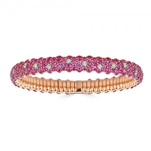 18K Pink Sapphire & Diamond Expandable Bracelet