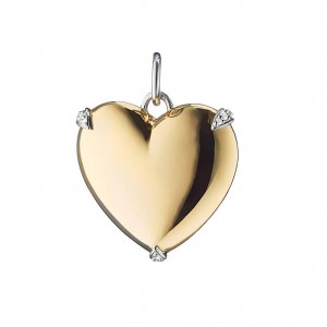 Two-Tone Heart Charm Pendant