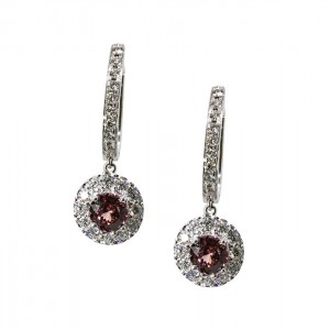 18K Fancy Colored Zircon Diamond Drop Earrings