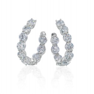 Gumuchian Platinum Diamond Hoop Earrings