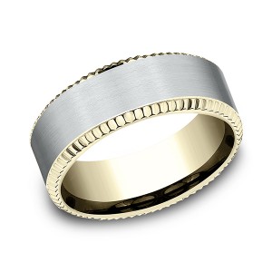 Two-Tone Comfort-Fit Design Wedding Band