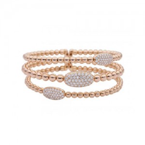 18K Rose Gold Diamond Cuff Bracelet