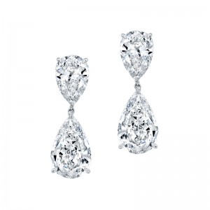 Diamond Pear Dangle Earrings