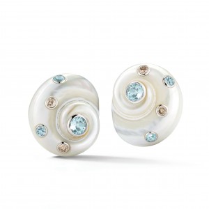Trianon Aquamarine & Brown Diamonds Earrings