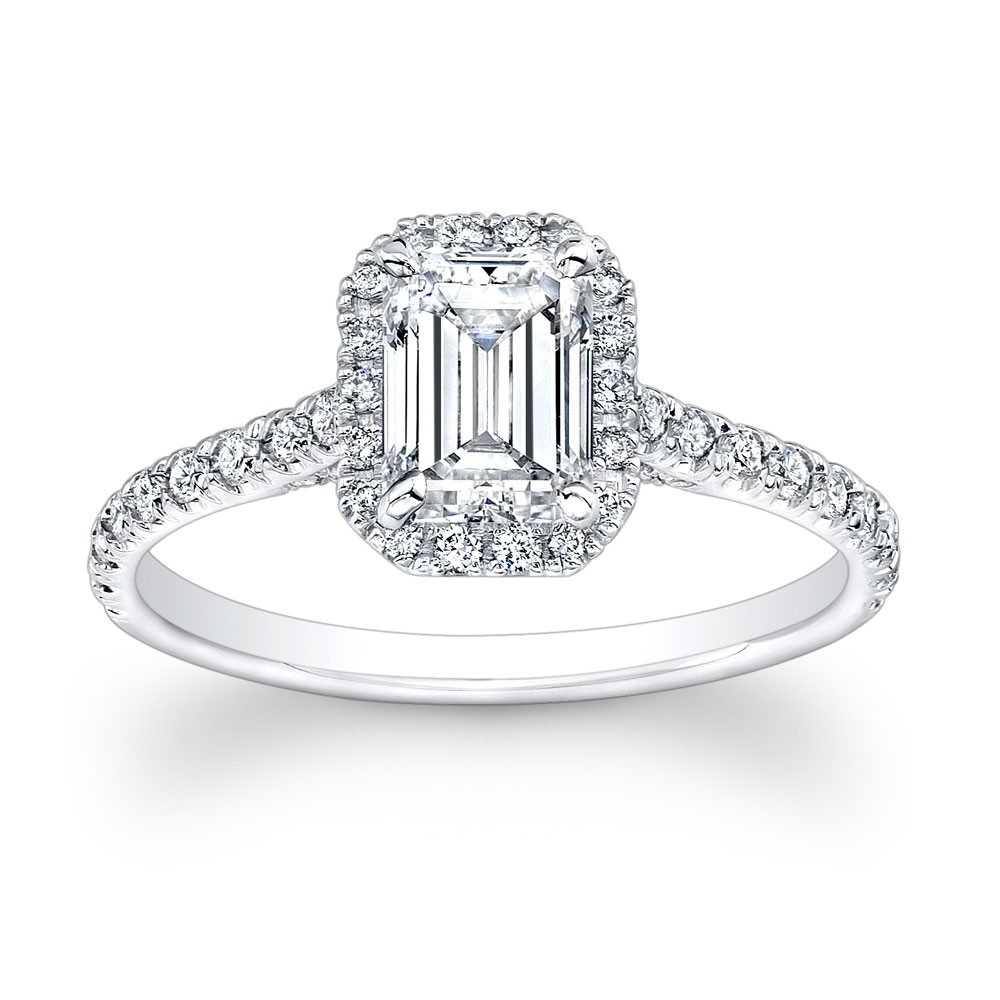 Platinum Emerald Cut Diamond Ring
