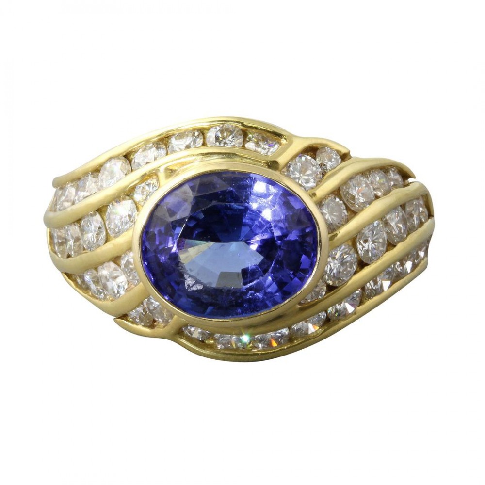 Jean Vitau Tanzanite and Diamond Ring