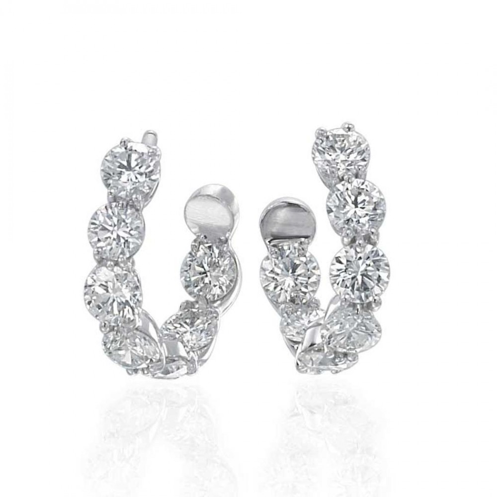 Gumuchian Platinum Diamond Hoop Earrings