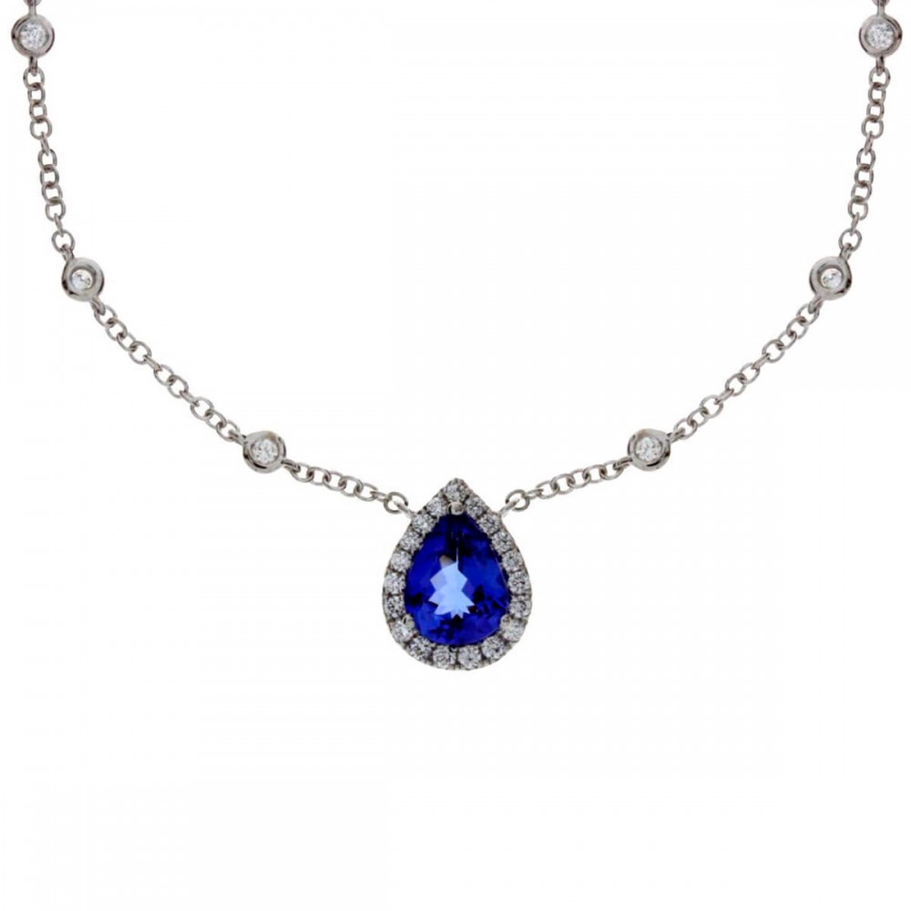 18K Tanzanite & Diamond Pendant on D-B-Y Necklace