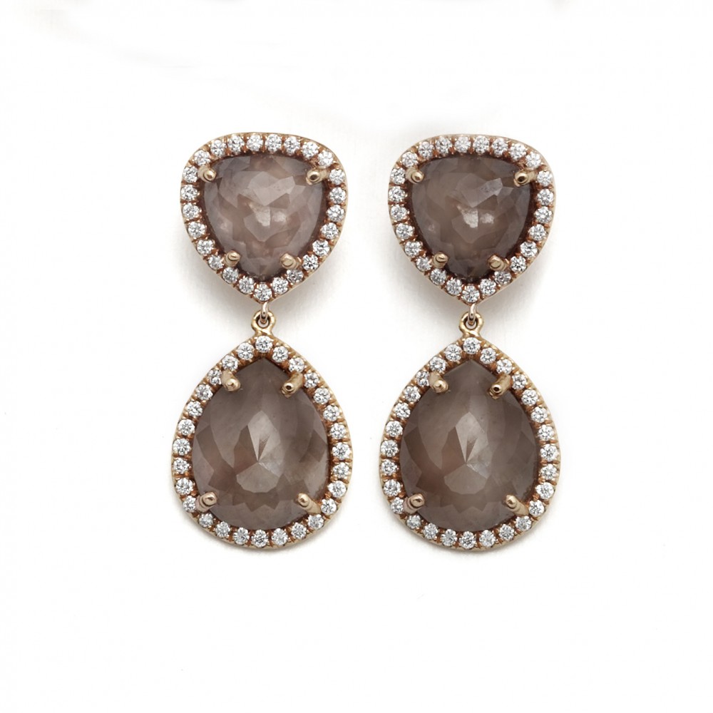 18K Fancy Brown Diamond Drop Earrings