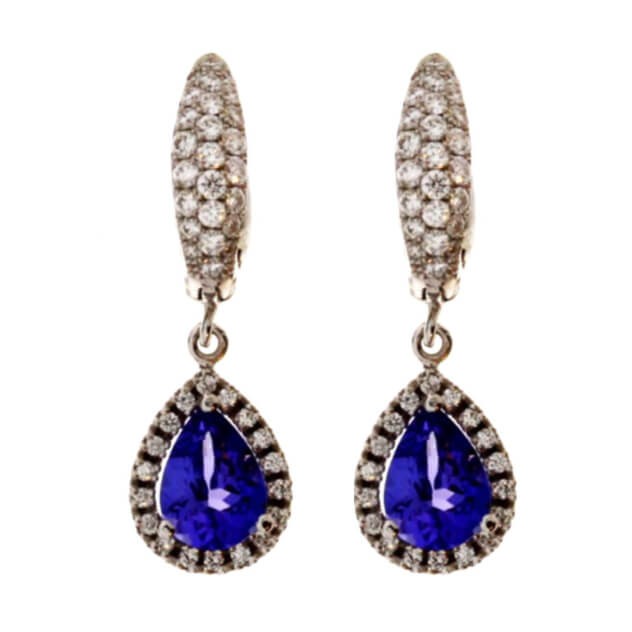 18K Tanzanite Diamond Drop Earrings