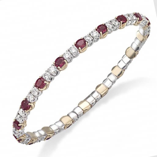 Picchiotti Xpandable™ Diamond and Oval Ruby Bracelet