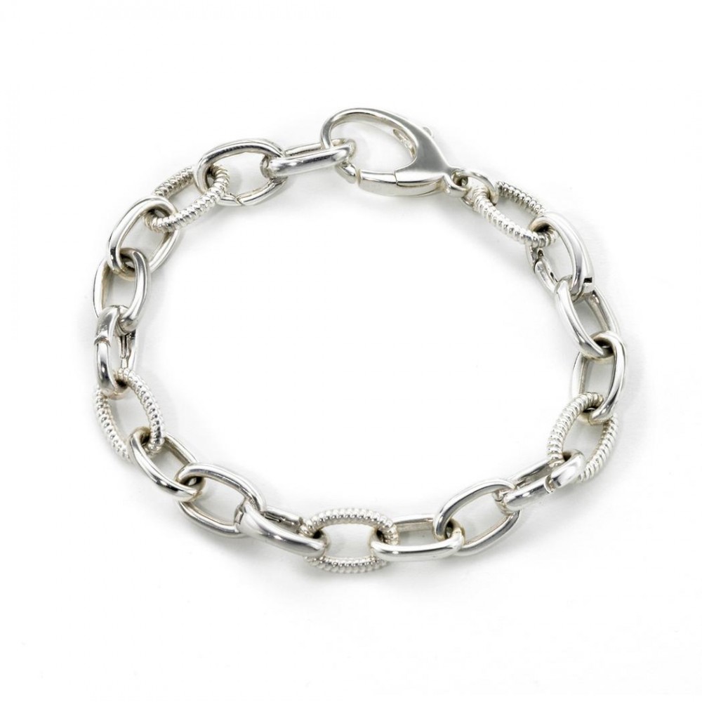 Sterling Silver Charm Link Bracelet