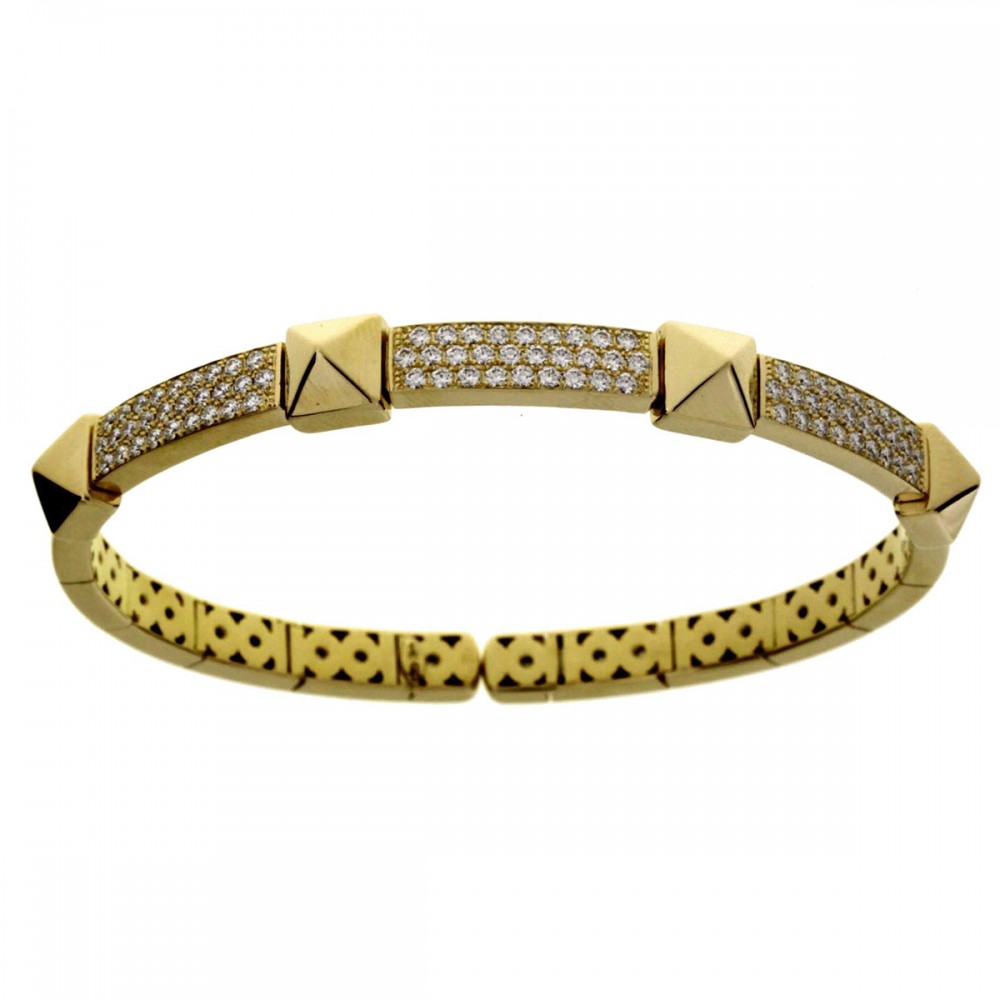 18K Yellow Gold pave Diamond Cuff Bracelet