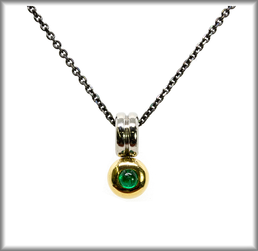 Bezel Set Emerald Solitaire Pendant