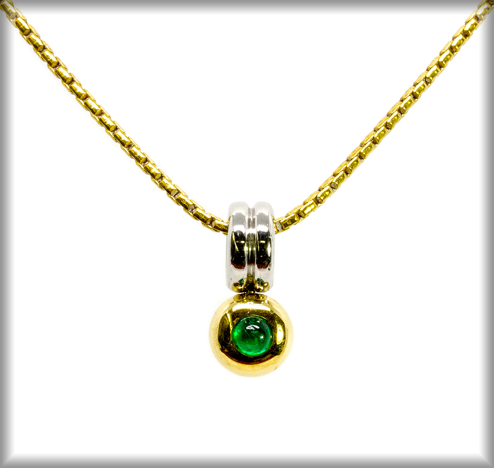 Bezel Set Emerald Solitaire Pendant