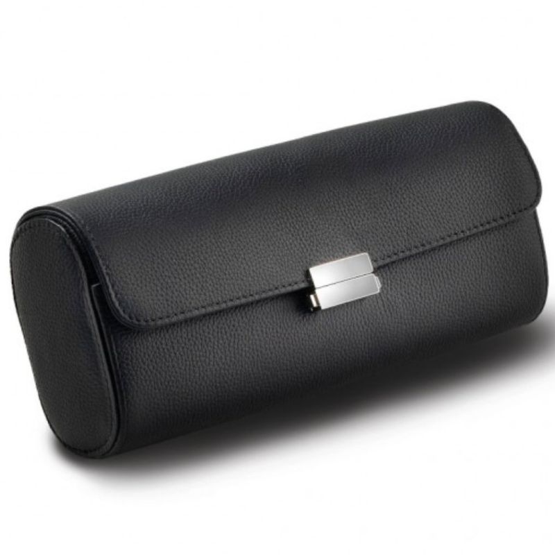 Scatola del Tempo Pochette Black Leather Travel Case