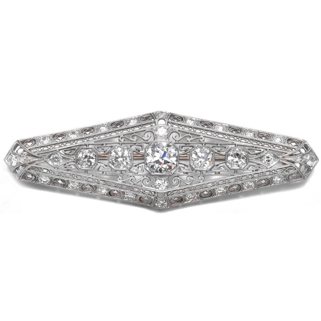 Platinum Diamond Brooch