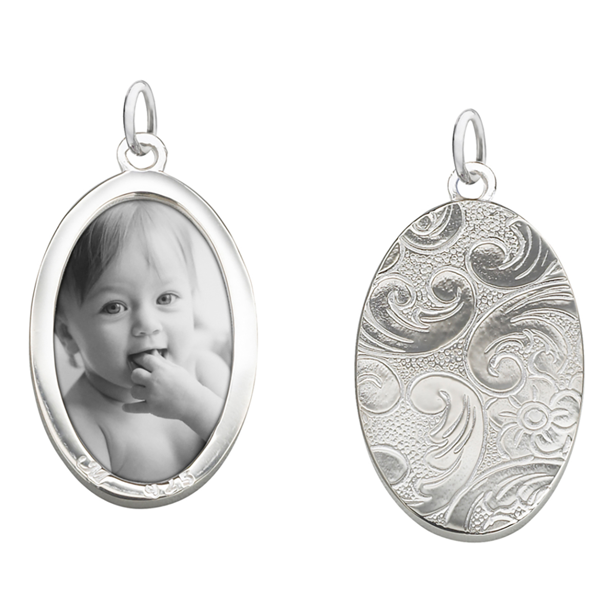 Oval Image Case Charm Half-Locket