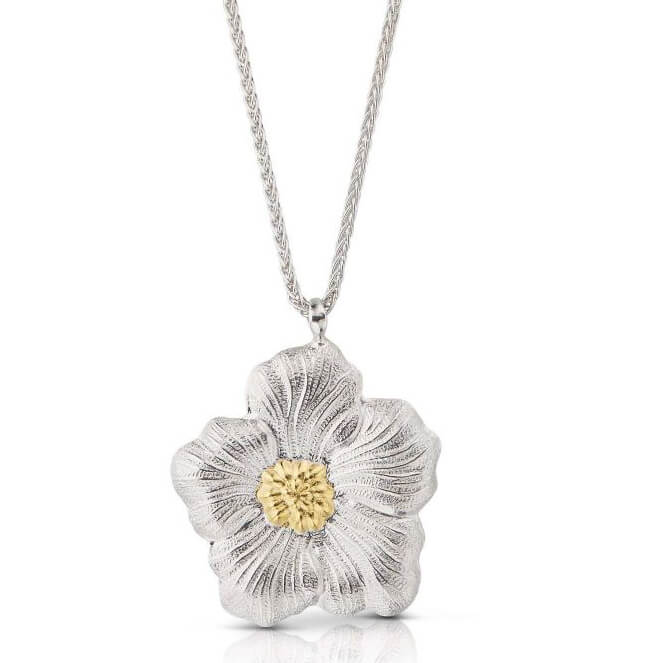 Buccellati Silver Blossoms Gardenia Pendant on Chain