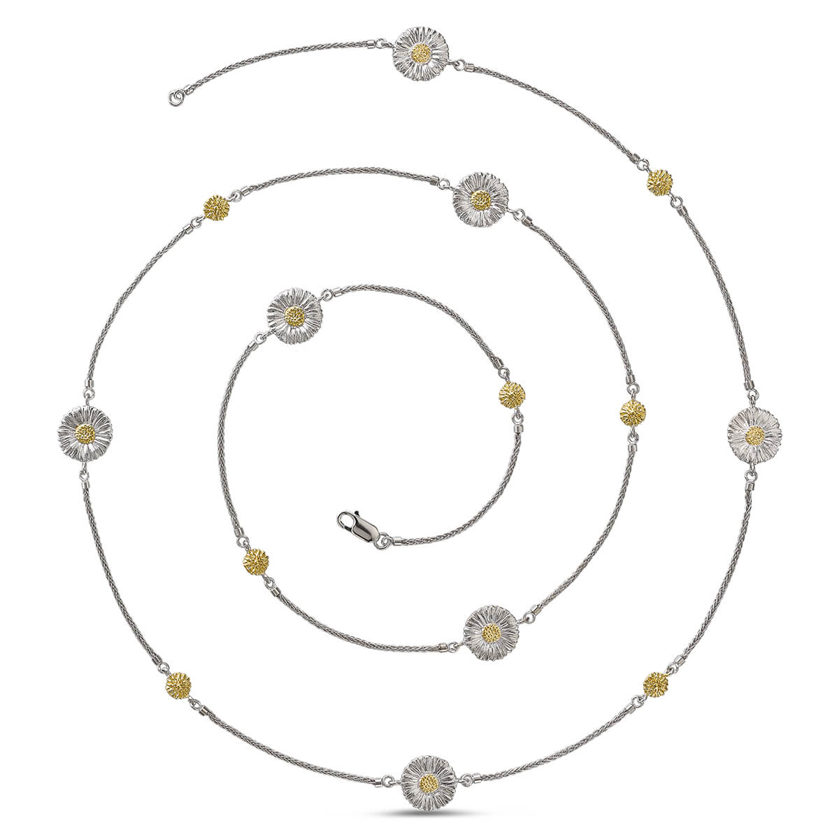 Buccellati Silver Daisy Sautoir Necklace - 220-4003