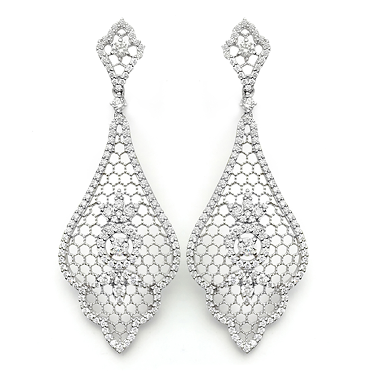 18K Diamond Dangle Earrings