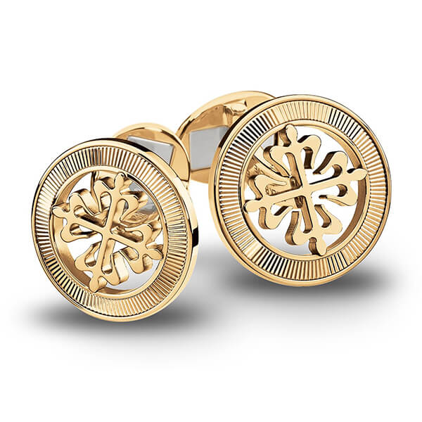 Patek Philippe 18K Calatrava Cross Guilloched Cufflinks