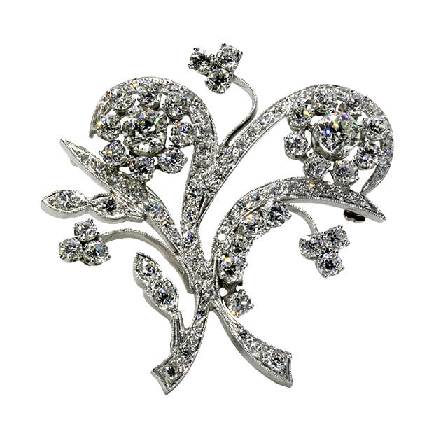 Platinum Diamond Brooch/Pendant