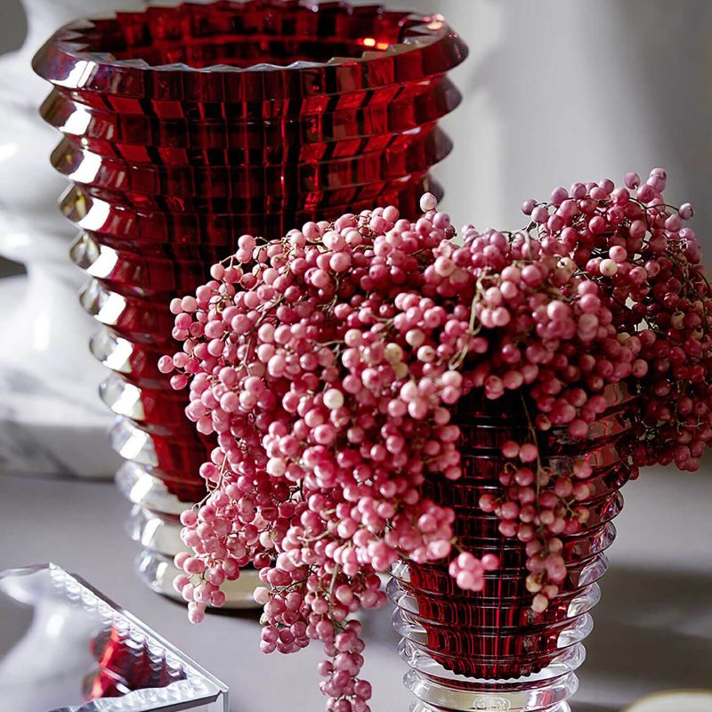 Baccarat Eye Vase Round Small Red