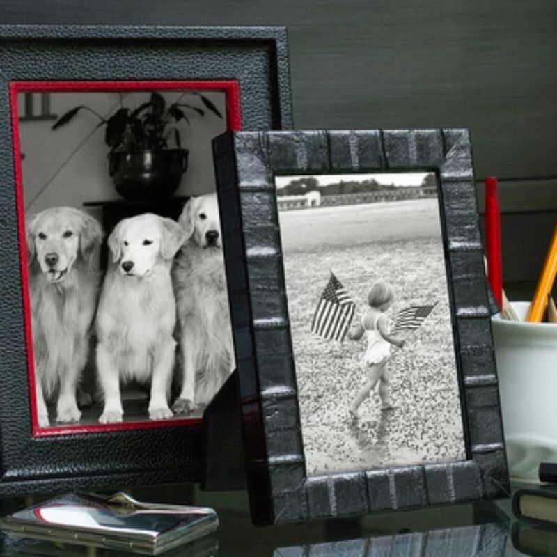 4x6 Taupe Calfskin Frame
