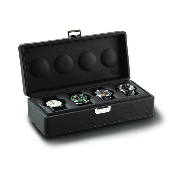 Scatola del Tempo Valigetta Chestnut Leather 4 Watch Travel Case