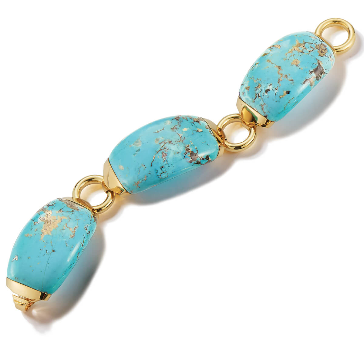 Seaman Schepps 18K Turquoise Boat Link Bracelet