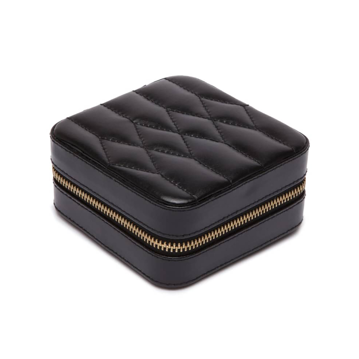 Wolf Caroline Black Leather Zip Travel Case