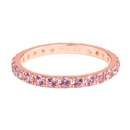 Pink Sapphire Eternity Band