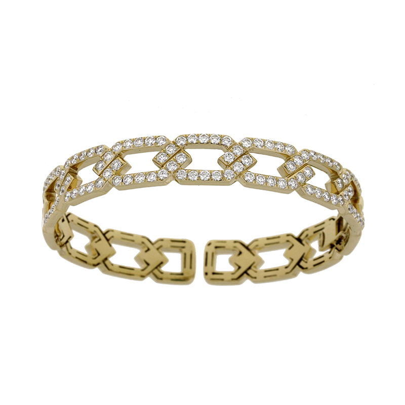  Elegant 14k solid gold bracelet with opal pink Clover